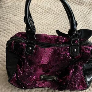 Betsy Johnson purple sequin bag